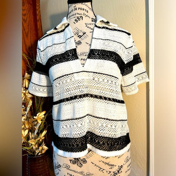 NWT🌷EXPRESS Polo Crochet Top - Picture 1 of 7